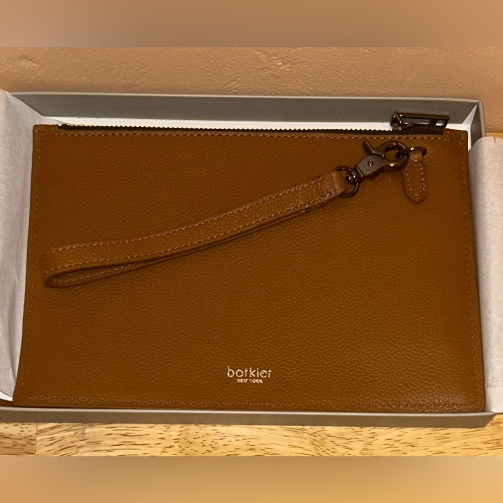 NWTS BOTKIER Coffee Brown Leather Chelsea Clutch With Removable Wristlet Strap. - Picture 9 of 9